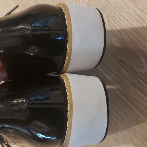 Steve Madden black leather Shoes with white sole Size 8 - Picture 8 of 11